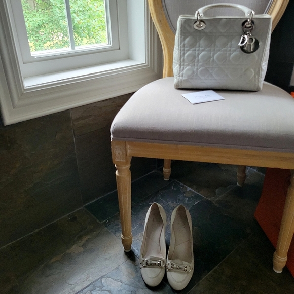 Vintage 1999 Lady Dior bag (Medium) in white lambskin leather - Picture 16 of 17